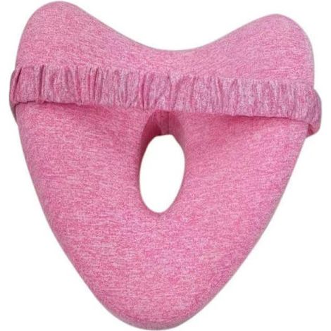 Oreiller orthopédique ultra doux pour genoux, position latérale, en mousse à mémoire de forme rose (2026).-AquaForge (1/5)
