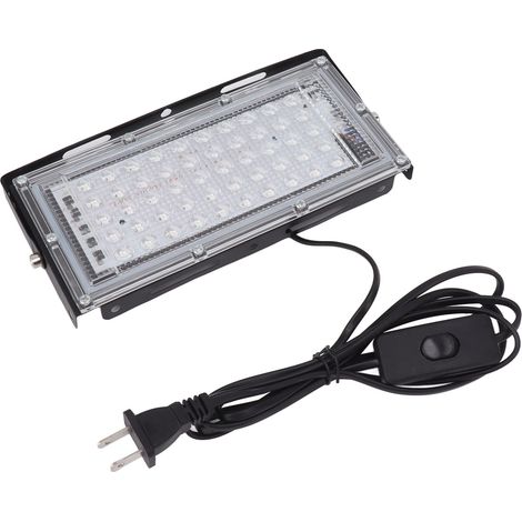 Ortviai Projecteur UV LED 50 W Étanche IP65 pour Intérieur/Extérieur – Lumière Noire 395-400 nm, Spot à large angle
