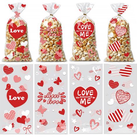emballage cadeau en verre pour la Saint-Valentin,sachet cadeau de biscuits et bonbons pour la Saint-Valentin (1/5)