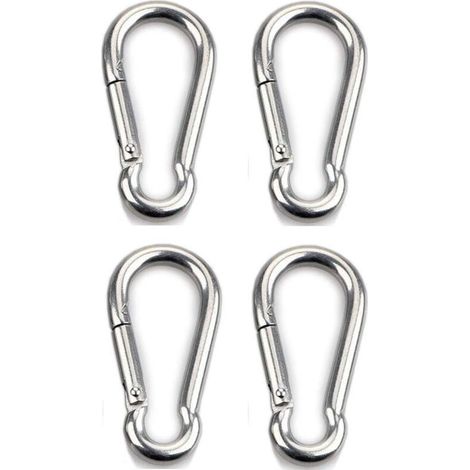 4pcs Mousqueton de Fixation pour Charges Lourdes Sports Chiens de Serrure Hamac Balançoire en Acier Inoxydable 304-LIAIKI (1/5)