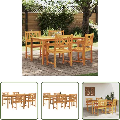 vidaXL Conjunto de Comedor de Jardín 5 uds. Marrón (1/5)