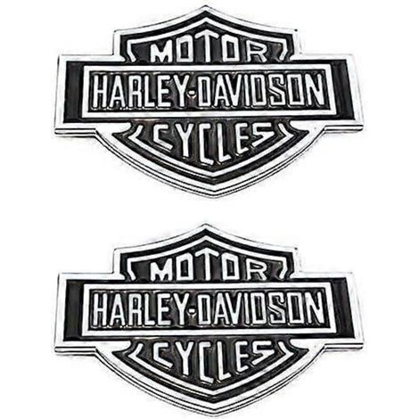 Lot de 2 emblèmes 3D Harley Davidson pour réservoir de moto. garde-boue arrière. coffre latéral de voiture. badges métalliques (1/4)