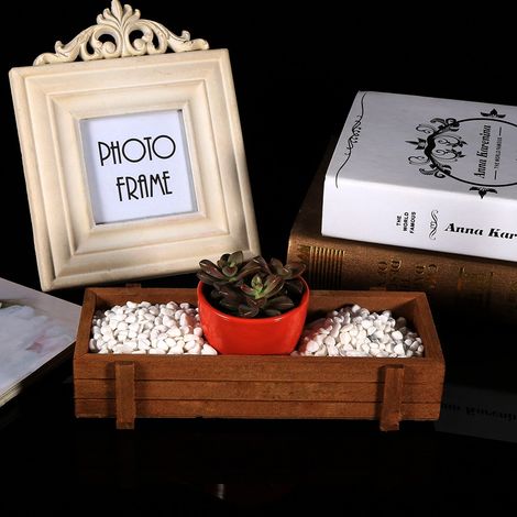 Jardinière rectangulaire en bois pour herbes aromatiques, fleurs et plantes succulentes, idéale pour l'intérieur et l'extérieur. Convient également pour la maison et le jardin. (1/5)