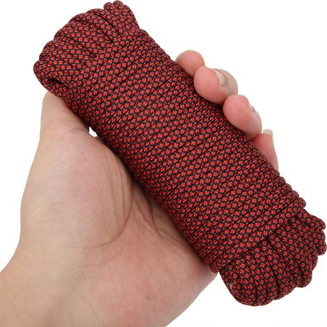 Corde de survie Paracord 9 brins pour randonnée et équipement de camping - 20m couleur rouge (1/5)