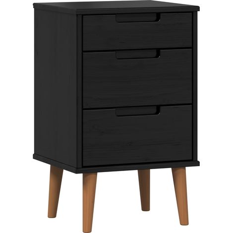 Maison Exclusive - Nachttisch Schwarz 40 x 35 x 65 cm Massives Ki