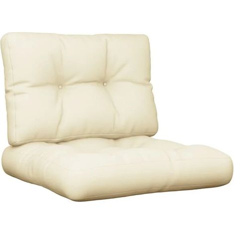 Un ensemble de 2 coussins de plateau en tissu beige (1/5)