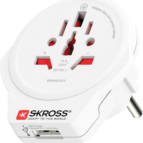 Skross 1500266 Reiseadapter World to Europe USB 1.0 (1/5)