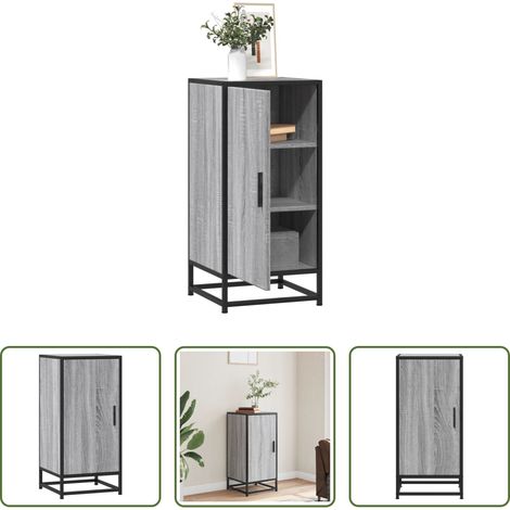 Holzwerkstoff - Sideboard Grau Sonoma 35,5x35x76 cm Holzwerkstoff und Metall (1/5)