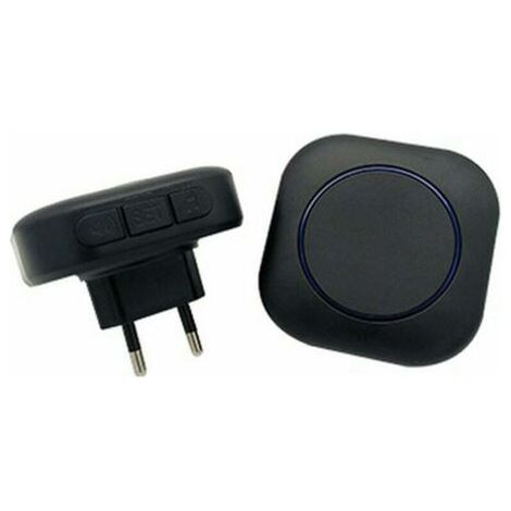 Timbre y zumbador, timbre inteligente sin cables, timbre electrónico, transmisor remoto de uno o dos canales (negro). (1/5)