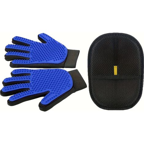 Gants de soin pour fourrure - Gants de brossage pour chiens, chats, lapins et chevaux, élimination douce des poils pour tous types de fourrure-AquaForge