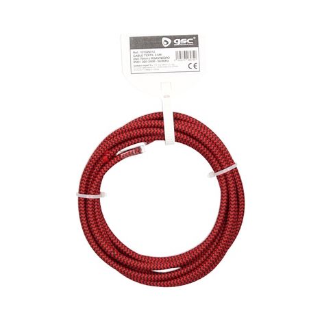 Cable textil 2,5M (2x0.75mm) Rojo/Negro