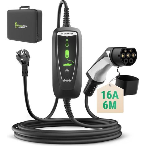 Electric Car Charger 3.7kW 6m 10-16A Adjustable Type 2 IP66 (1/5)