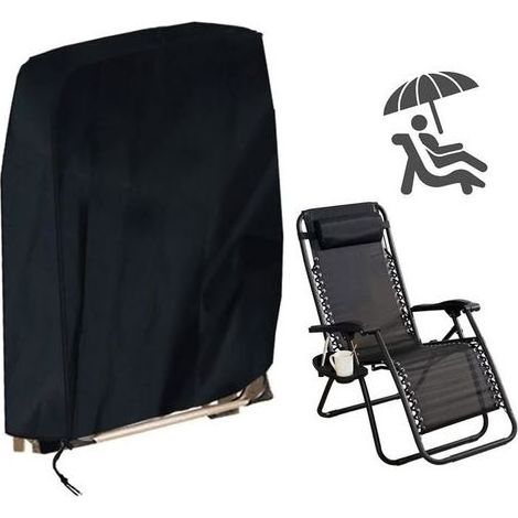 Housse de Protection pour Chaise Longue Pliante, Housse Transat Jardin Anti-UV, Imperméable, Anti-poussière (96x85cm) (1/5)