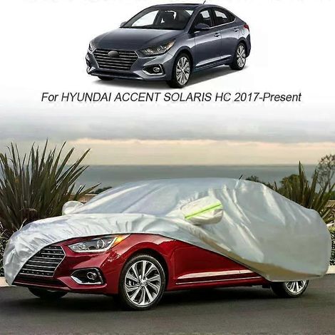 Housse de voiture intégrale pour Hyundai Veloster, Accent, Solaris, Elantra, Avante, CN7, MD, AD, I10, I20, I30, Sonata. Imperméable à la pluie, au gel, à la neige et à la poussière. (1/5)