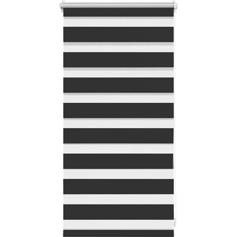 Tenda a rullo  Tenda avvolgibile zebrata 40,9x100 cm Tessuto Larghezza 36,7 cm nero (1/5)