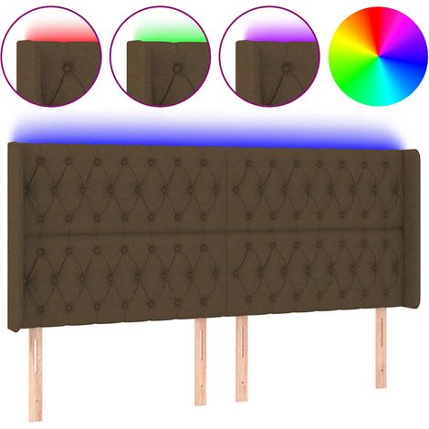 Maison Exclusive - LED Kopfteil Dunkelbraun 203x16x118/128 cm Sto (1/5)