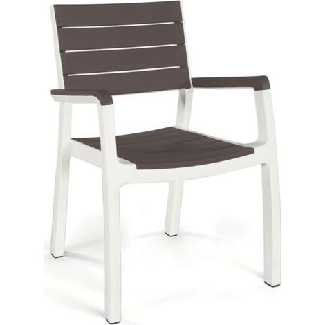 Sillón Apilable con Reposabrazos Keter HARMONY Grafito - Blanco (1/4)