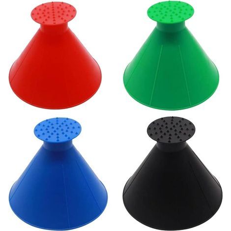 Raschietti per ghiaccio multifunzione magici (4 pezzi), raschietti rotondi per parabrezza di auto, furgoni e SUV (quattro colori) (1/4)