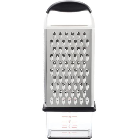 Vierseitige Reibebox, Silber/Schwarz, 8,26 x 12,57 x 30,86 cm