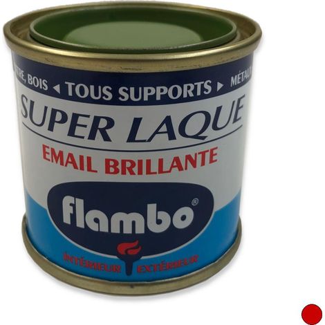 Peinture laque brillante glycéro 50 ml – Rouge vif – Séchage rapide, haut pouvoir couvrant – Pour intérieur et extérieur – Avel (1/5)