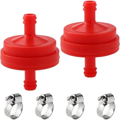 Stück 1/4"-Inline-Kraftstofffilter, 150 Mikron Kraftstofffilter für Rasenmäher, mit 4 Clips, kompatibel mit BS 298090 298090S