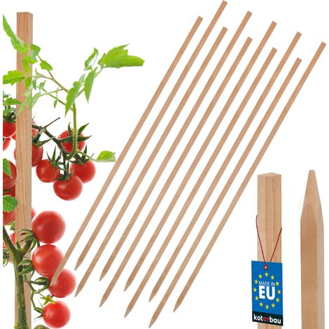 KOTARBAU® 10 Pièces Tuteur Tomate - Bois de Hêtre - 150 cm - Naturel - Tuteur Plante - Piquet de Jardin - Poteau Bois - Piquet Tomate - Support Plante Grimpante (1/5)