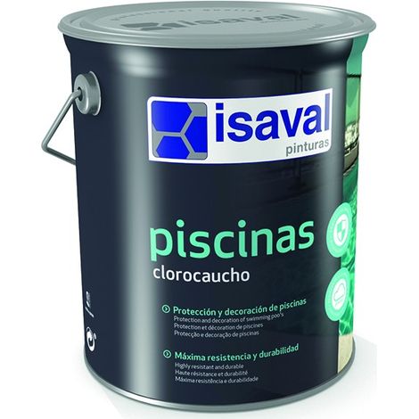 Peinture piscine caoutchouc chloré 5kg – Finition brillante – Couleur bleu lagon – Pour tous types de supports – Isaval