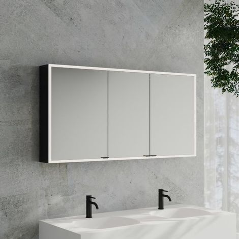 Kronenbach Cube 2.0 Spiegelschrank 140 cm, Aufputz, 3-türig (1/5)