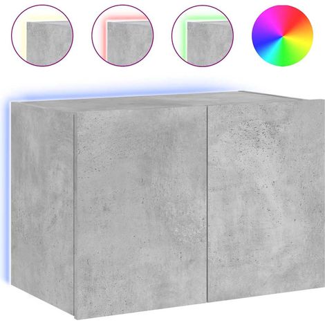 Maison Exclusive - TV-Wandschrank mit LED-Leuchten Betongrau 60x3
