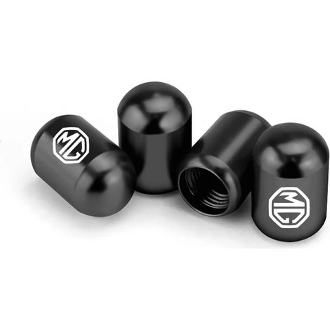 (Noir) 4 pièces Bouchons de valve de pneu de voiture Accessoires compatibles avec MG Logo GS EZS ZS HS GT MG5 MG6 Berline Xross eHS Morris Garages (1/5)