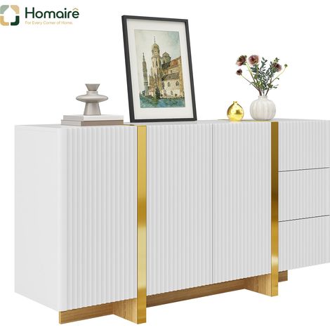 Colonnes de rangement en mdf blanc 140 x 36 x 75 cm HOMAIRE (1/5)