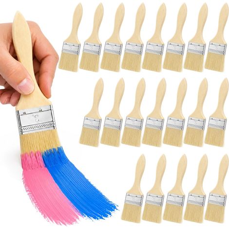 Lot de 20 Pinceaux Plats, 50mm Pinceau Peinture Vernis Bois (1/5)