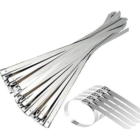 Collier de serrage inox 500 10mm lot de 30 pièces attache câble en acier inoxydable pour enroulement échappement câbles groupés entretien clôtures serflex (1/2)