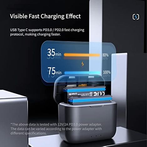 Chargeur pour Insta360 X3 One X3 Portable Botier Station de Chargement Type-C PD3.0 QC Charge Rapide Charging Hub avec Cable (1/4)