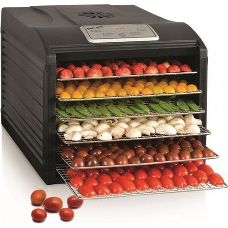 Nature et Saveurs NS-D6PIN Dörrautomat schwarz 6 Edelstahl-Tabletts (1/3)