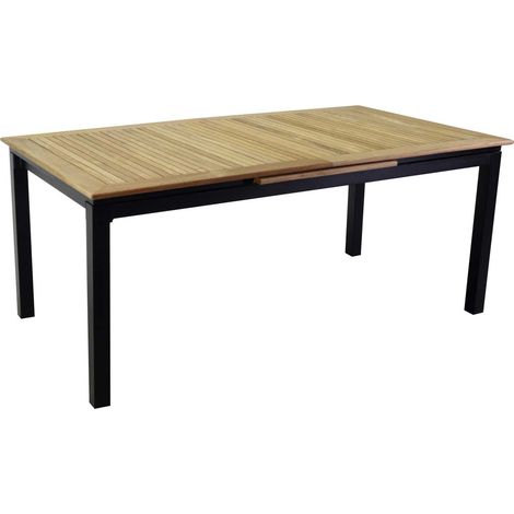Tavolo alluminio Idaho Plus allungabileantracite piano teak cm180/240x100h76 (1/4)