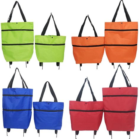 Chariot De Courses Pliable - Roues Rétractables - Sac De Transport Télescopique - Pour Courses Et Voyages - 1 Pièce (1/2)