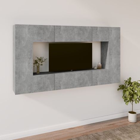 Ensemble de meubles TV 8 pcs pour Salon - Armoire TV Gris béton Bois d'ingénierie BV662648 - BonneVie (1/5)