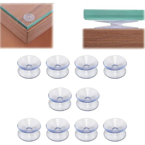 Filiyano-10 ventouses double face antidérapantes. Entretoises transparentes pour plateaux en verre de 30 mm. (1/5)