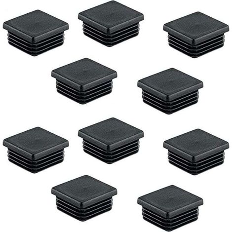 25 Stück Vierkantrohrkappen, Kunststoff-Vierkantrohreinsätze, Abdeckungen, Endkappen, Schwarz, 40 x 40 mm, Kunststoff, quadratisch, Endkappen, Einsätze, Rohre für Pfosten, Pfosten, Zaun, Zaungitter (1/4)