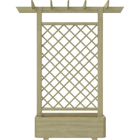 Jardinière Bac à fleurs pergola 162 x 56 x 204 cm Bois (1/5)