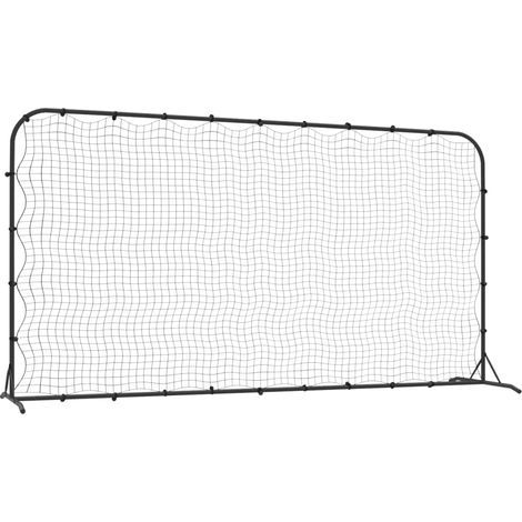vidaXL Rete Rimbalzante da Calcio Nera 366x90x183 cm HDPE