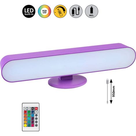Lampada tavolo LED 3W USB con telecomando viola Rabalux (1/5)