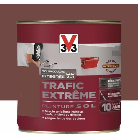 Peinture Sol Résine V33 Trafic Extrême Terre d'ombre 0,5 L (1/2)