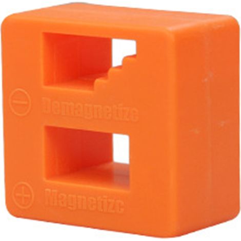 2-in-1 Entmagnetisierungs-Magnetblock für Schraubendreher und Metallteile, Zubehör, Orange