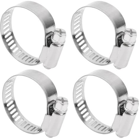 Lot de 100 colliers de serrage en acier inoxydable pour tuyaux de 18 à 32 mm de diamètre, avec une largeur de 10 mm. (1/5)