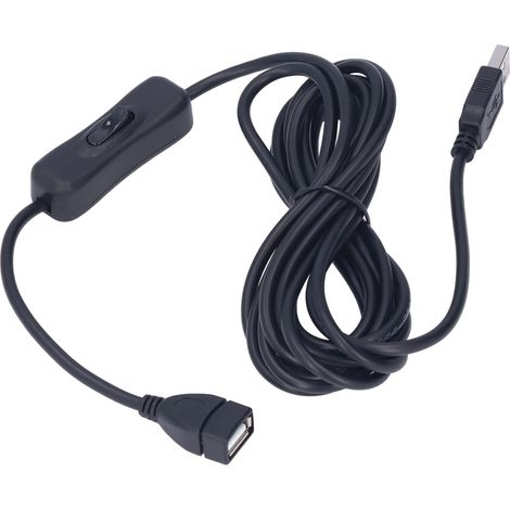 Câble d'extension pour interrupteur USB, câble d'extension pour lampe de bureau USB, prend en charge l'alimentation et la transmission de données, 3 mètres/9,8 pieds.