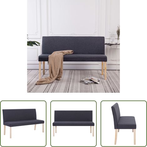 vidaXL Wohnzimmerbank - Sitzbank 139,5 cm Dunkelgrau Polyester (1/5)