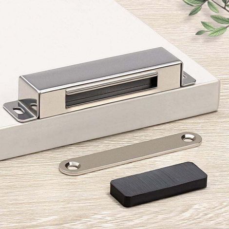 2 Pièces Aimant porte placard loqueteaux magnétiques traction jusqu'à 40 kg loquet magnétiques de pour meuble robuste pour tiroirs, porte de douche, armoire (1/3)