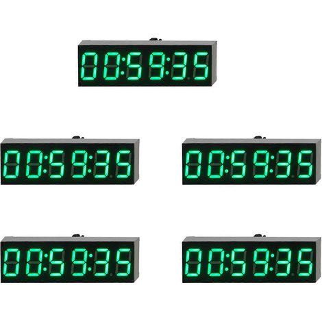 5 digitale elektronische 6-Bit-LED-Uhren mit 0,36 Zoll, Sekundenanzeigemodul, Stromausfallspeicher und Helligkeitsregelung. (1/5)